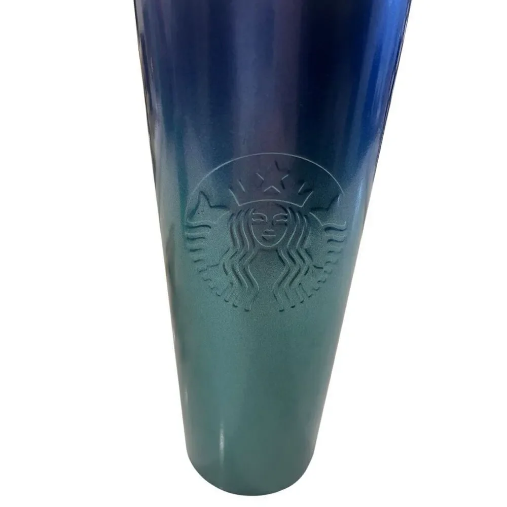 Starbucks Hawaii Collection Blue Teal Ombré Turtle Stainless Steel Tumbler 24oz